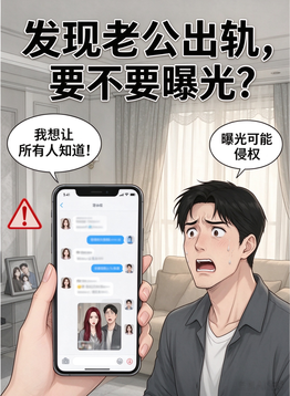 发现老公出轨，要不要曝光老公和第三者？法律角度慎重提醒