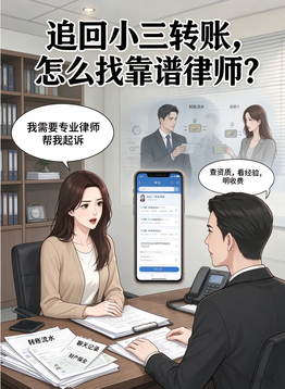 老公出轨，我想找回他给小三转的钱，怎么找到靠谱的律师？